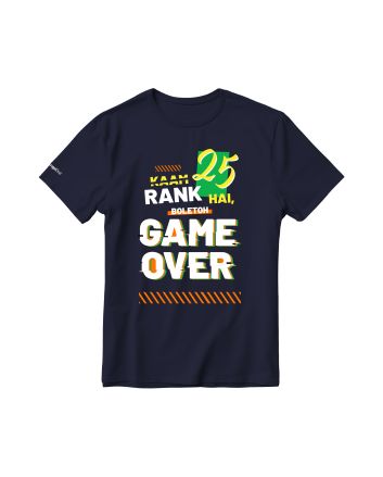Game Over Unisex  Round Neck T-Shirt - Navy Blue